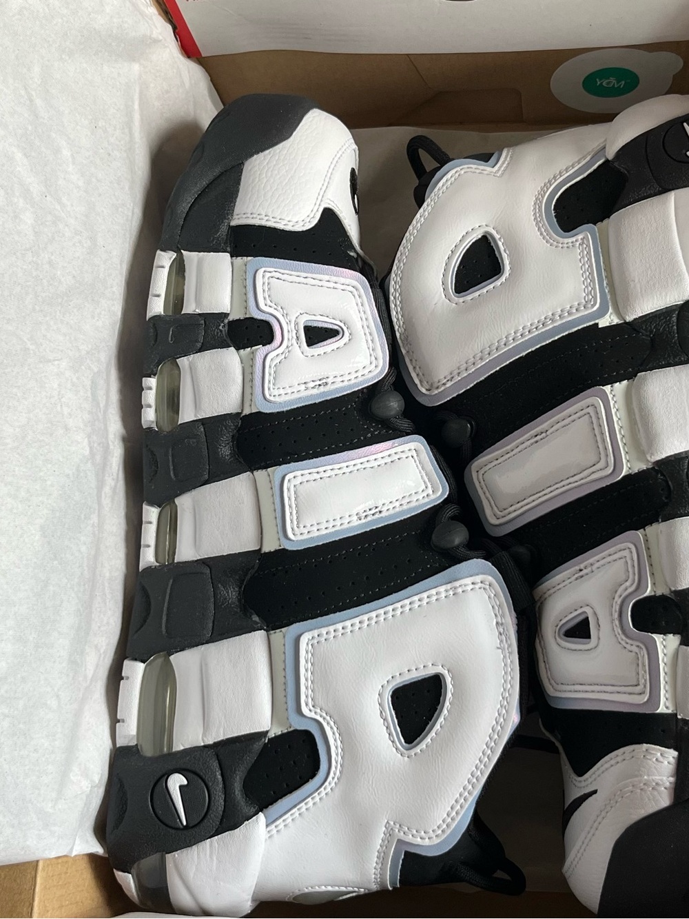Nike Men’s Air More Uptempo Sneakers in White and Black